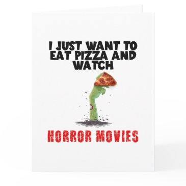 i just want to eat pizza and watch horror movies, invitations