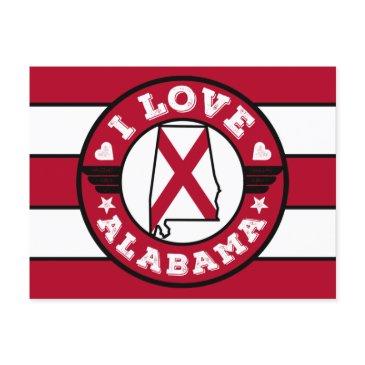 i love alabama color matched stripes map and flag postinvitations