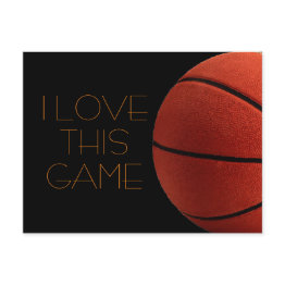 Small I Love Basketball Close-up Postinvitations Front View