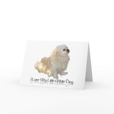 i love my little white dog - pekingese ! invitations