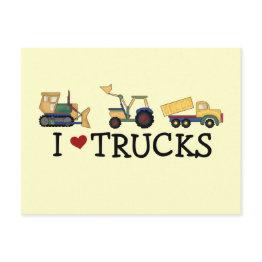 Small I Love Trucks T-shirts And Gifts Postinvitations Front View