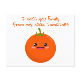 Small I Love You From My Head Tomatoes Funny Pun Postinvitations Front View