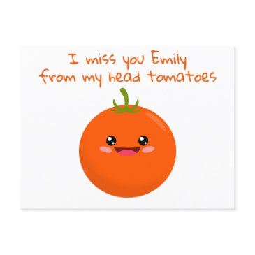i love you from my head tomatoes funny pun postinvitations