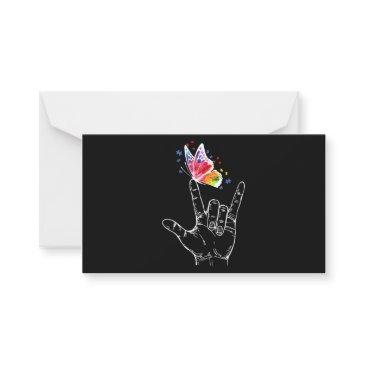 i love you hand sign language butterfly autism note invitations
