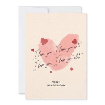 i love you, i love you not. funny valentine's day thank you invitations