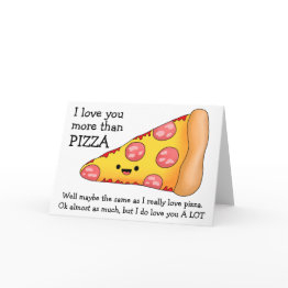 Small I Love You More Than Pizza Maybe Invitations Front View