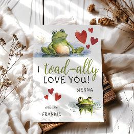 Small I Toad-ally Love You | Fun Valentines Day Holiday Invitations Front View