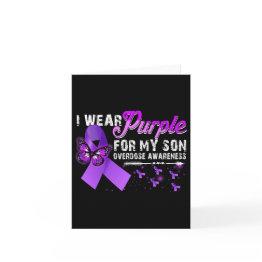 Small I Wear Purple For My Son Overdose Awareness 3 Invitations Front View