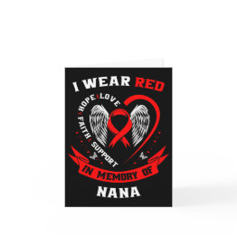 Small I Wear Red In Memory Of Nana Heart Disease Awarene Invitations Front View