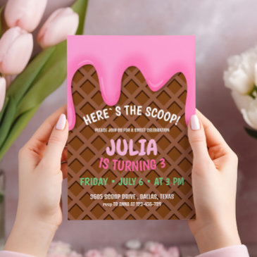 ice cream birthday party invitation