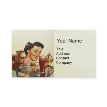ice cream party girl with tray of ice creams business invitations