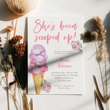 ice cream scooped up bridal shower invitation