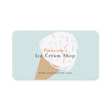 ice cream with sprinkles blue shop business invitations