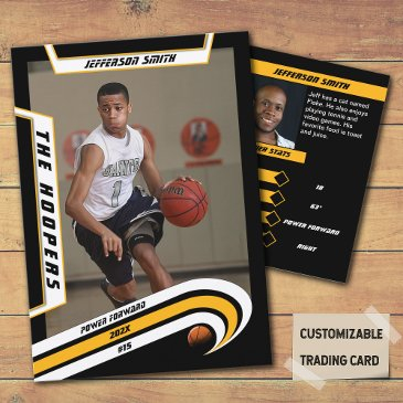 ice hockey trading invitations in lively yellow