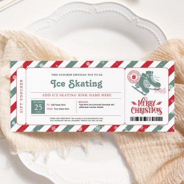 ice skating christmas gift voucher invitation