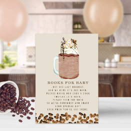 Small Iced Coffee Books For Baby Shower Book Request Invitation Front View