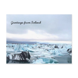 Small Icelandic Glacier Lagoon Postinvitations Front View