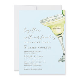 Small Icy Blue Celebrate & Party Margarita Wedding Invitation Front View