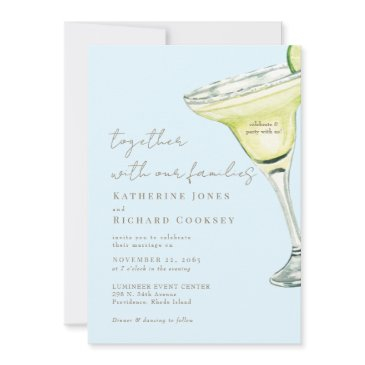 icy blue celebrate & party margarita wedding invitation