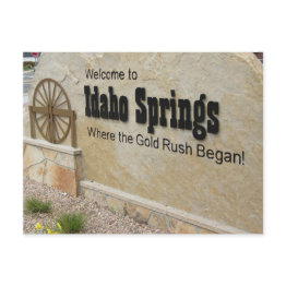 Small Idaho Springs, Colorado Welcome Sign Postinvitations Front View