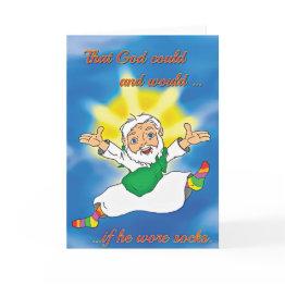 Small 'if God Wore Socks' Funny Sobriety Invitations Front View