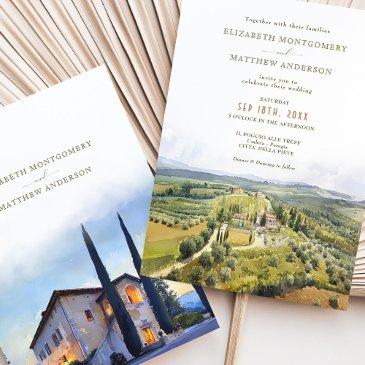 il poggio alle trese italy destination wedding invitation