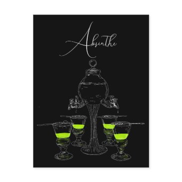 illustrated absinthe set postinvitations