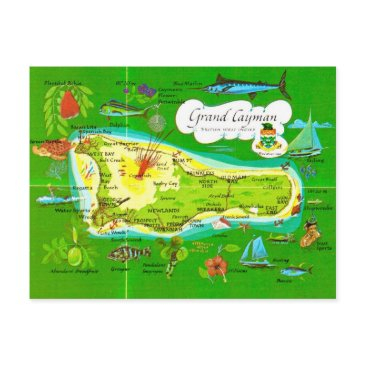 illustrated grand cayman map postinvitations