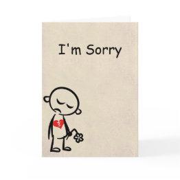 Small I'm Sorry. Broken Heart Invitations. Invitations Front View