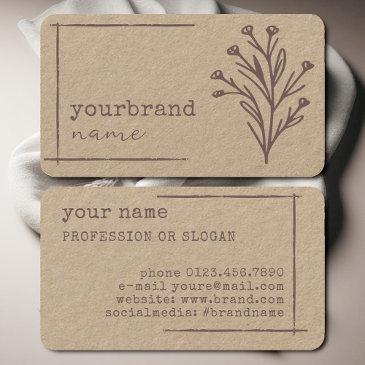 image template rustic floral flower kraft paper business invitations