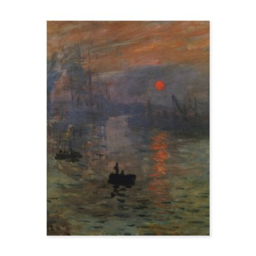 impression sunrise by claude monet, vintage art postinvitations