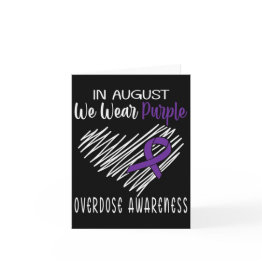 Small In August We Wear Purple Overdose Awareness Month Invitations Front View
