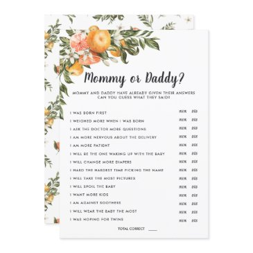 in bloom baby shower | mommy or daddy game invitation