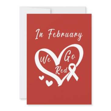 in february we go red heart disease awareness invitation