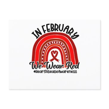 in february we wear red heart disease awareness announcement postinvitations