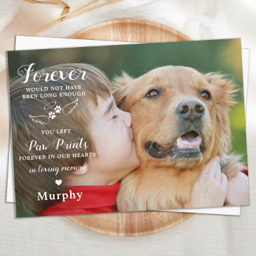 in loving memory modern custom photo pet memorial thank you invitations