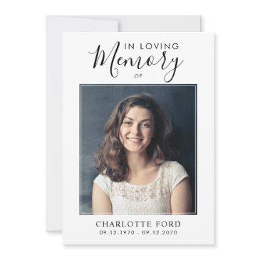 in loving memory photo funeral service memorial invitation