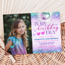 Small In My Birthday Era Photo Invite - Teen Birthday Front View