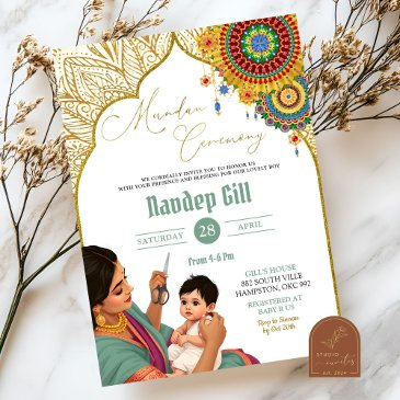 indian baby boy mundan ceremony invitation
