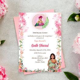 Small Indian Baby Shower Godh Bharai Hindu Invitation Front View