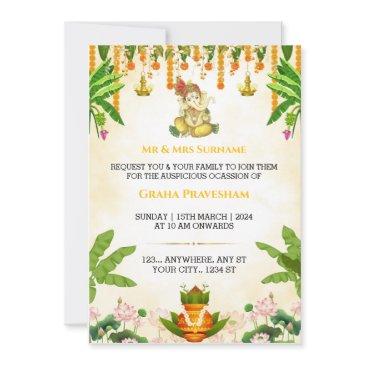 indian gruh pravesh invitation invitations, housewarming