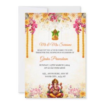 indian housewarming invitation invitations, gruha pravesh