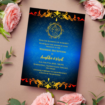 indian wedding reception invitation