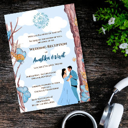 Small Indian Wedding Reception Invitation Front View