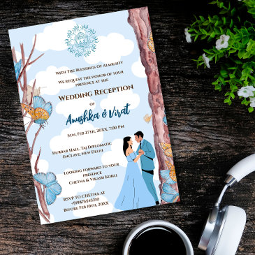 indian wedding reception invitation