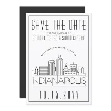 indianapolis wedding skyline save the date invitation