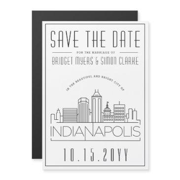indianapolis wedding stylized save the date magnetic invitation