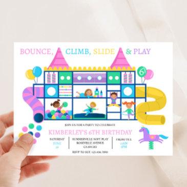 indoor playground birthday party invitation