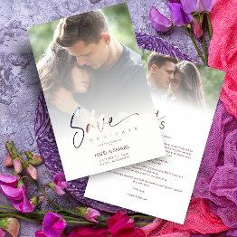 Small Inexpensive Low Cost Modern Vellum Effect Wedding Front View
