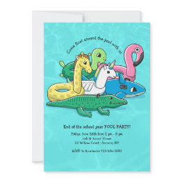 Small Inflatable Pool Toys Invitation Front View